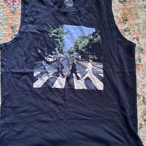 The Beatles Tank Top Black Young Adult Abbey Road 2015 Muscle Shirt